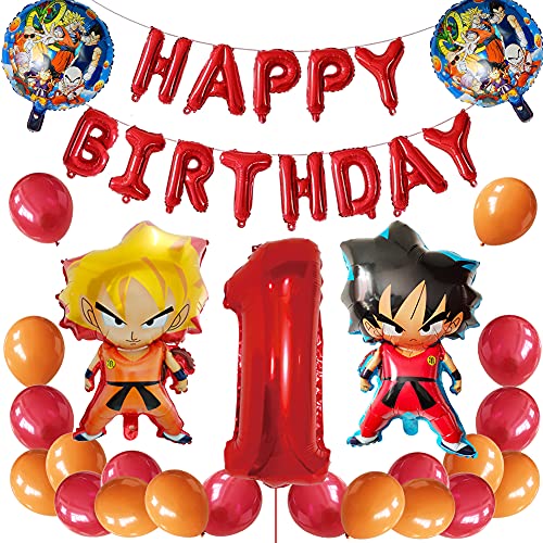 Dragon Ball Cumpleaños Decoracion Juego Globos,BKJJ Dragon Ball Juego Tema de Cumpleaños Suministros de Fiestas Fiesta de Tema de Juegos Incluye Globos de Látex