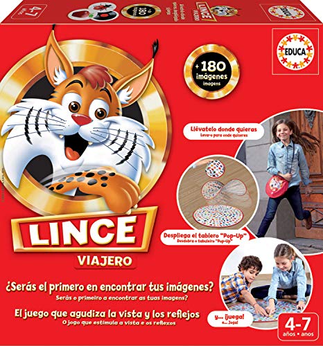 Educa - Lince-Viajero Juego de Mesa, Multicolor, 180 imágenes (16392)