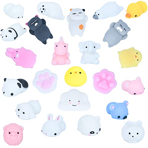 EKKONG 24Pcs Squishies, Mochi Squishy, Kawaii Squishy Juguetes, Animal Squishies, Minijuguetes Blandos Mixtos, Juguete Antiestrés para Niños Adultos