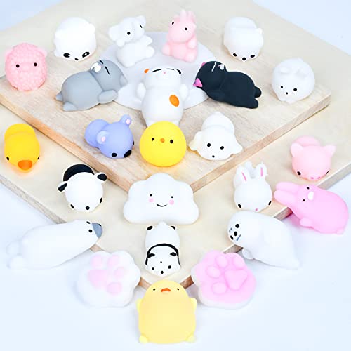 EKKONG 24Pcs Squishies, Mochi Squishy, Kawaii Squishy Juguetes, Animal Squishies, Minijuguetes Blandos Mixtos, Juguete Antiestrés para Niños Adultos