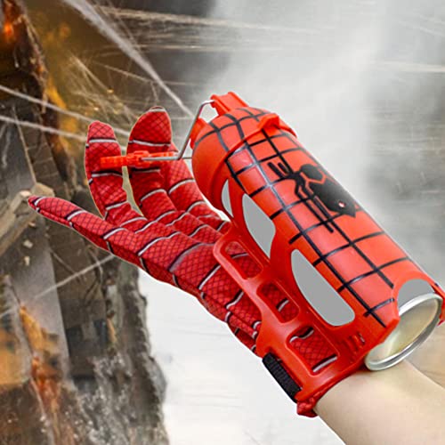 Emeili Guante Lanzador Spiderman, Guante de Cosplay de plástico Lanzador de héroes Juguetes Set Halloween Regalo para los fanáticos de Spiderman, con 1 * Guante, 1 * Transmisor