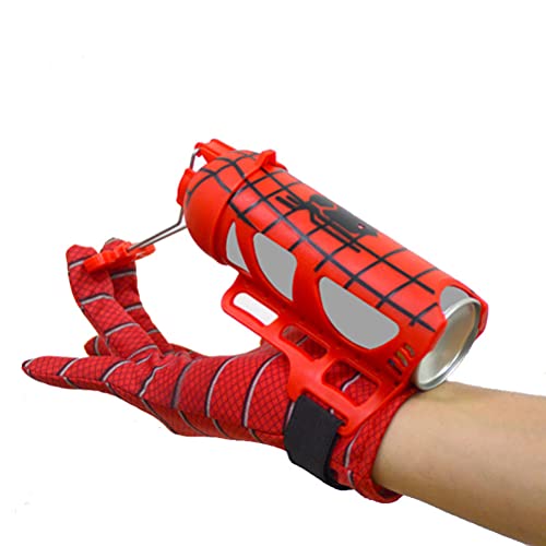 Emeili Guante Lanzador Spiderman, Guante de Cosplay de plástico Lanzador de héroes Juguetes Set Halloween Regalo para los fanáticos de Spiderman, con 1 * Guante, 1 * Transmisor