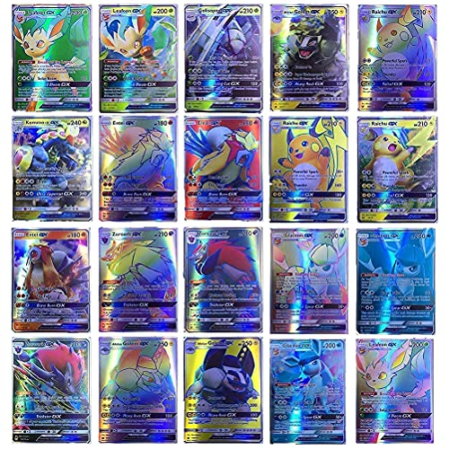 EMZOH 60 Cartas Pokémon, 60 GX Tarjetas de Pokémon Pokémon Card para niños, Pokémon Toy Card, Cartas Coleccionables, Trainer Cartas, el Mejor Regalo para Navidad, Cumpleaños y Aniversario