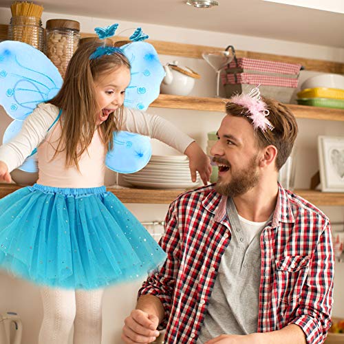 EQLEF Conjunto de Diadema de Disfraces para niños, alas de tutú y Mariposa, Disfraz de Princesa para niños para Disfraces de Fiesta para niñas