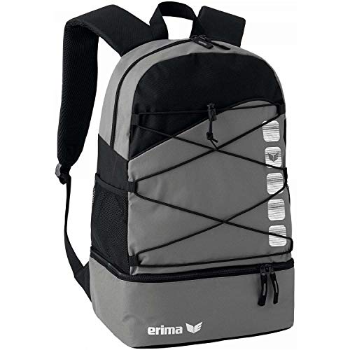 Erima GmbH 723344, Mochila Multifunción con Compartimento Inferior, Granito/Negro, 24.3 litros, 30 x 18 x 45 cm