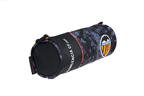 Estuche Valencia CF - Portatodo 1 Bolsillo Cremallera Simple Redondo – Medidas 21x7x7 cm Color Negro