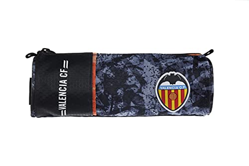 Estuche Valencia CF - Portatodo 1 Bolsillo Cremallera Simple Redondo – Medidas 21x7x7 cm Color Negro