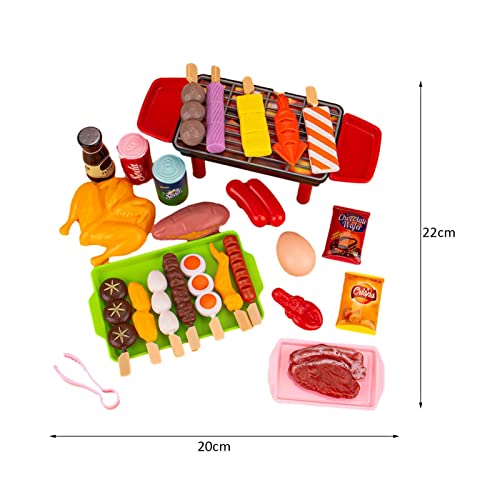 Facynde Juego De Juegos De Simulación para Barbacoa, Juego De Parrilla para Barbacoa Juguetes para Juegos De rol Verduras Comida Cocina Comida Cocina Regalo De Cumpleaños para Niños De Más De 3 Años