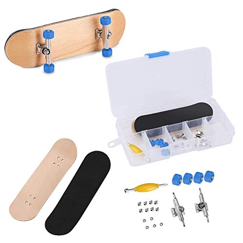 Fingerboard Finger Skateboards, Mini diapasón, Patineta de Dedos Profesional Maple Wood DIY Assembly Skate Boarding Toy Juegos de Deportes Kids (Amarillo)