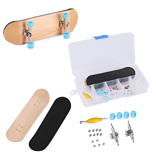 Fingerboard Finger Skateboards, Mini diapasón, Patineta de Dedos Profesional Maple Wood DIY Assembly Skate Boarding Toy Juegos de Deportes Kids (Amarillo)