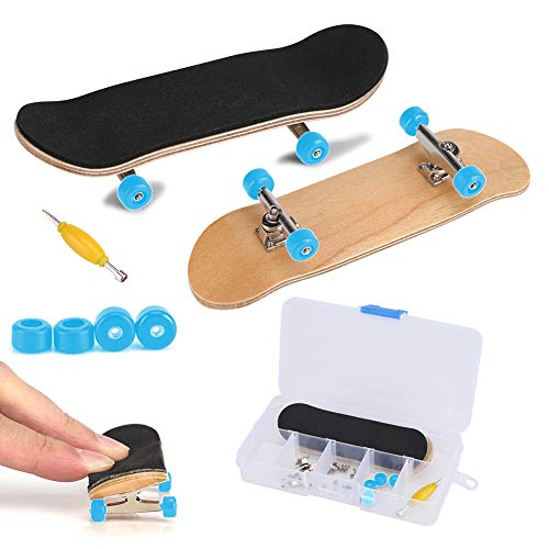 Fingerboard Finger Skateboards, Mini diapasón, Patineta de Dedos Profesional Maple Wood DIY Assembly Skate Boarding Toy Juegos de Deportes Kids (Amarillo)