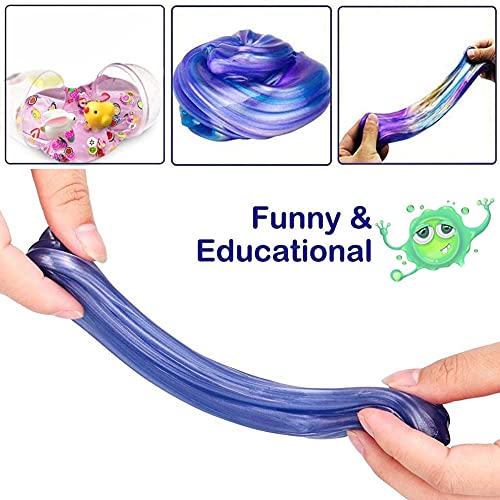 Fluffy Slime Galaxy Egg, BESTZY Slime Kit Crystal Clay Slime, DIY Slime, Stress Relief DIY Juguetes, Masilla de Juguete Cloud Slime, 4 Pack