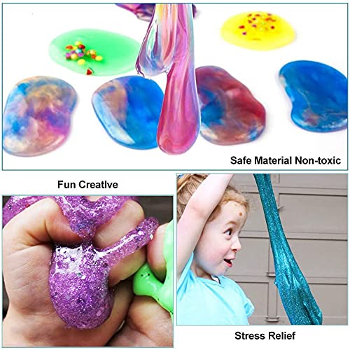 Fluffy Slime Galaxy Egg, BESTZY Slime Kit Crystal Clay Slime, DIY Slime, Stress Relief DIY Juguetes, Masilla de Juguete Cloud Slime, 4 Pack