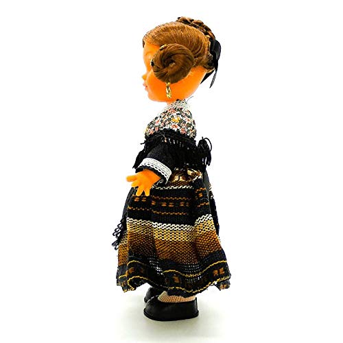 Folk Artesanía Muñeca Regional colección de 25 cm con Vestido típico Manchega Castilla la Mancha España.