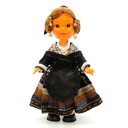 Folk Artesanía Muñeca Regional colección de 25 cm con Vestido típico Manchega Castilla la Mancha España.