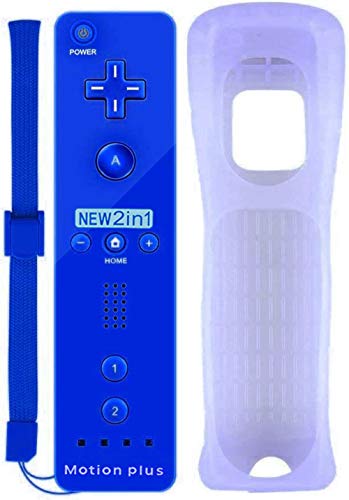 FONCBIEN Mandos a Distancia para Wii , Mando a Distancia De Repuesto con Funda De Silicona y Correa para La Muñeca para Nintendo Wii y Wii U (Azul Marino)