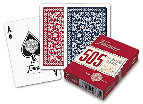 Fournier- Nº 505 Baraja Cartas Poker Clásica, Color rojo o azul (F21644) , color/modelo surtido