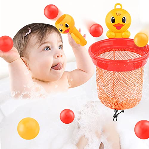 Frdun Fun Bath Basketball Toys - Juego de juguetes de baño para bebé, bañera, canasta de baloncesto, con fuerte ventosa, divertido juego para bebé, niña, niño, baño, dormitorio, salón