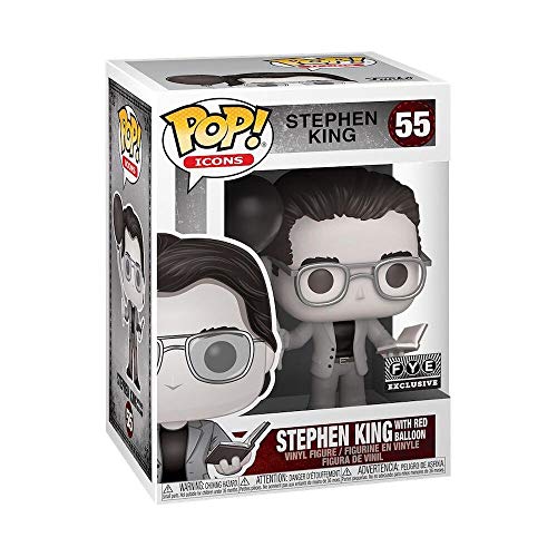 Funko , Multicolor ,52236 Iconos Pop: Stephen King con Globo Rojo (B & W)