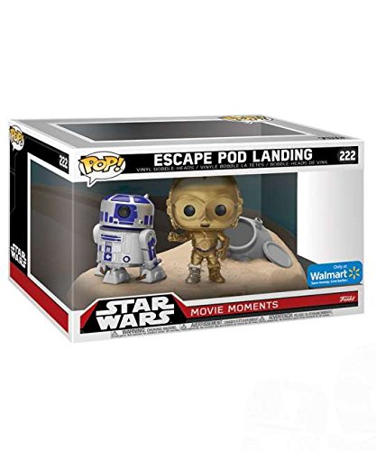 Funko Pop! Star Wars – Movie Moments – R2-D2 & C3PO Escape Pod Landing #222 - Figuras de vinilo de 10 cm