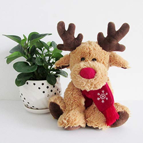 Funmix Figuras De Peluche De Navidad,Juguete de Peluche de Navidad Reno Ornamentos de Navidad para Navidad de decoración de Animales 30CM