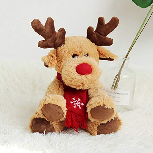 Funmix Figuras De Peluche De Navidad,Juguete de Peluche de Navidad Reno Ornamentos de Navidad para Navidad de decoración de Animales 30CM