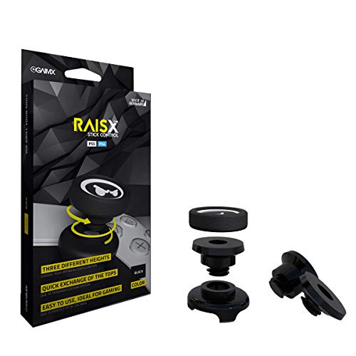 GAIMX RAISX CORE PS5 PS4 Stick Control Aim/Ayuda de objetivo, optimizador de Aim, para Playstation 4 y 5 accesorios, extensión de palillos en tres alturas diferentes (negro)