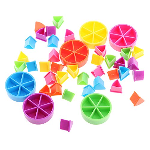 Gazechimp 42pcs Juego de Búsqueda Trivial Piezas de Pastel para Fracciones de Matemáticas Multicolor