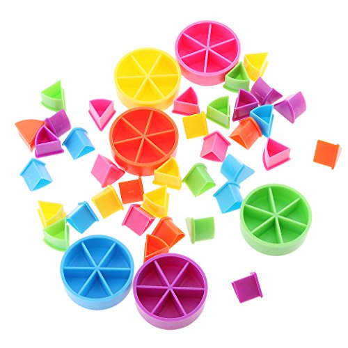 Gazechimp 42pcs Juego de Búsqueda Trivial Piezas de Pastel para Fracciones de Matemáticas Multicolor