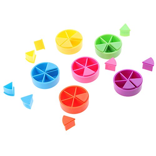 Gazechimp 84 Pedazos de Trivial Pursuit Juego Piezas Pie Wedges para Matemáticas Fracciones Multicolor