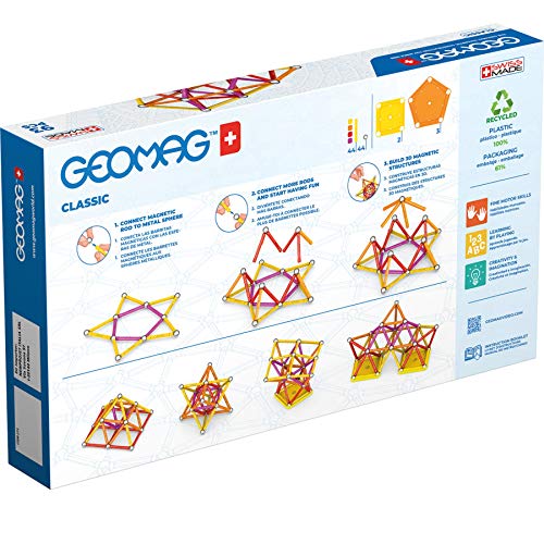 Geomag Color, Juego de Bloques de Construcción Magnéticos para Niños, Juguete Magnético, Colección Verde de Plástico 100% Reciclado, 93 piezas (273)