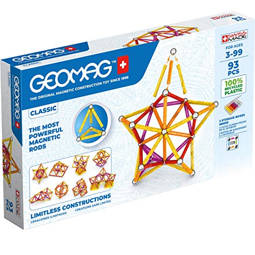 Geomag Color, Juego de Bloques de Construcción Magnéticos para Niños, Juguete Magnético, Colección Verde de Plástico 100% Reciclado, 93 piezas (273)