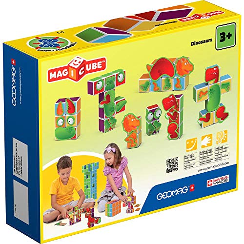 Geomag- Magicube, Castles & Homes, Juego de Cubos magnéticos, Multicolor (144)