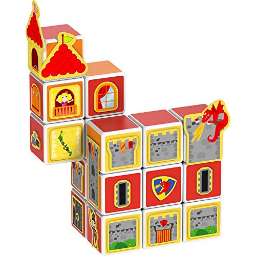 Geomag- Magicube, Castles & Homes, Juego de Cubos magnéticos, Multicolor (144)