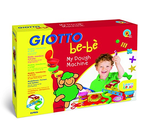 Giotto be-bè 465900 - Máquina extrusora de súper pasta para jugar con 4 moldes, 3 accesorios y 5 botes de paste de 100 g, colores surtidos