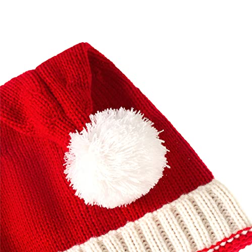 GIVBRO Sombrero de Navidad Sombrero de Papá Noel Pompom Sombrero de hilo de punto Gorro cálido de invierno Sombreros de fiesta Disfraces Regalos Festivos para Adultos Niño