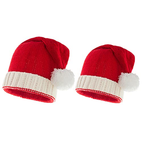 GIVBRO Sombrero de Navidad Sombrero de Papá Noel Pompom Sombrero de hilo de punto Gorro cálido de invierno Sombreros de fiesta Disfraces Regalos Festivos para Adultos Niño