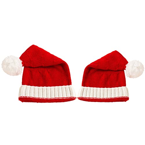 GIVBRO Sombrero de Navidad Sombrero de Papá Noel Pompom Sombrero de hilo de punto Gorro cálido de invierno Sombreros de fiesta Disfraces Regalos Festivos para Adultos Niño