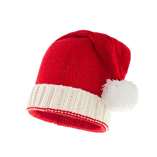 GIVBRO Sombrero de Navidad Sombrero de Papá Noel Pompom Sombrero de hilo de punto Gorro cálido de invierno Sombreros de fiesta Disfraces Regalos Festivos para Adultos Niño