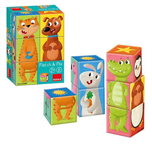 Goula- Match & Mix - Puzzle de Cubos apilables a partir de 2 años