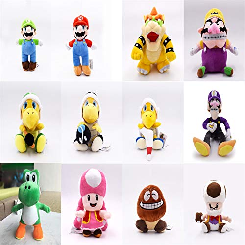 Gwgbxx Super Mario Yoshi Felpa De Los Hermanos Koopa con El Martillo Boomerang Wario Waluigi Goomba Mushroom Viejo Toadette Caliente Juega Al Bebé (Color : Troopa with Hammer)