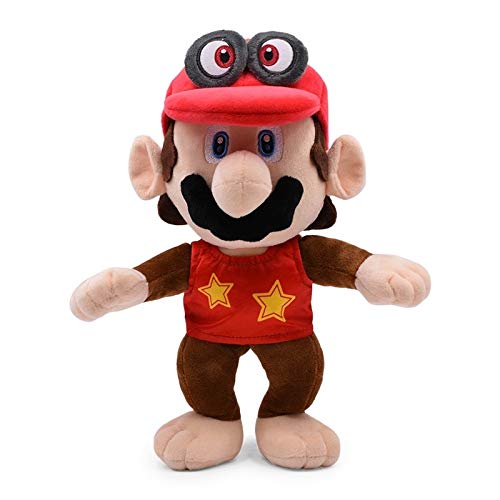 Gwgbxx Vestido De Novia De Super Mario Luigi Odyssey Princesa Peach Yoshi Diddy Kong 3D Tierra Bone Kuba Dark Dragon Bowser Koopa Juguetes De Peluche (Color : 28CM Red Eye Kong)