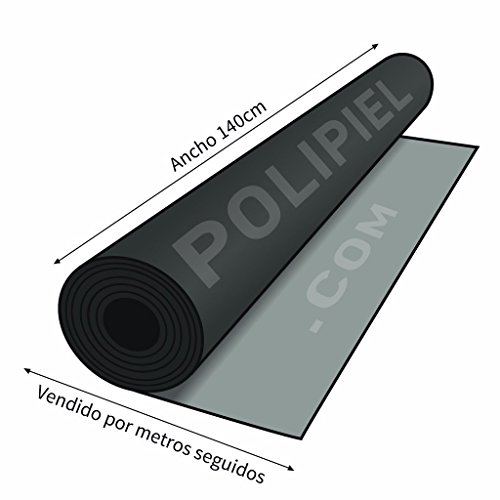 HAPPERS 1 Metro de Polipiel para tapizar, Manualidades, Cojines o forrar Objetos. Venta de Polipiel por Metros. Diseño Solar Color Gris Ancho 140cm