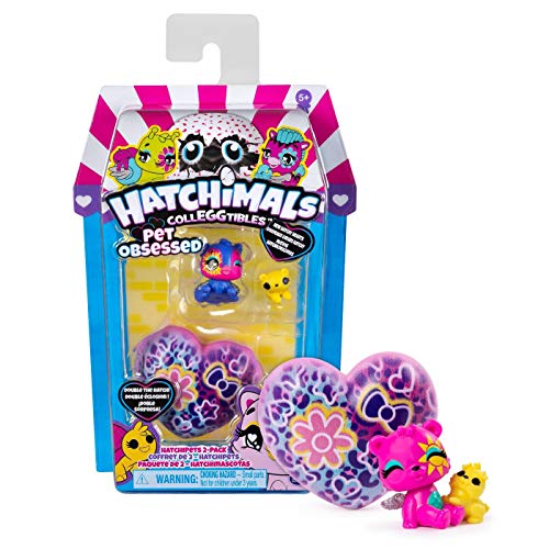 HATCHIMALS COLLEGGTIBLES - Pet Obsesessed - Hatchipets 2 unidades de nuevos corazones Hatchy