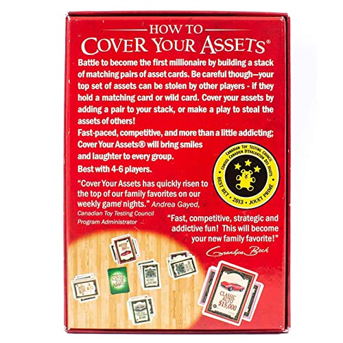 Hcyx Juego de Cartas Cover Your Assets, Ideal para 4-6 Jugadores de 7 años o más