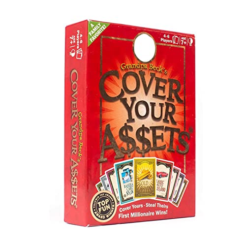 Hcyx Juego de Cartas Cover Your Assets, Ideal para 4-6 Jugadores de 7 años o más