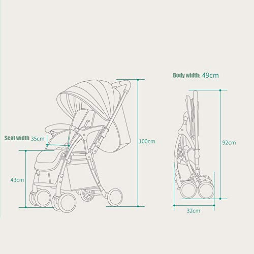 HELIn Carrito plegable para niños - Bolsa de almacenamiento de pedales plegables para bicicletas de cuatro rondas para niños y niñas de 1 a 5 años Arnés de seguridad con toldo ajustable Seguridad