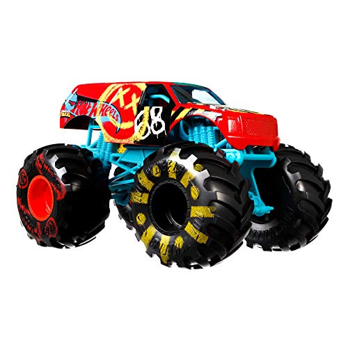 Hot Wheels Monster Trucks Demo Derby Coche de Juguete Todo Terreno, Regalo para Niños +3 Años, Azul/Rojo (Mattel GWL09)