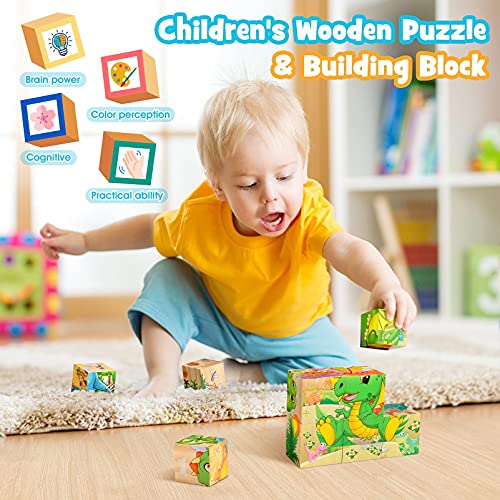 Hotifts Regalo Niña 2 3 4 5 6 7 8 9 10 Años,Rompecabezas Madera Juguetes Niña 2-8 Años Puzzles 2-5 Años Regalos Comunion para Niña Juegos Educativos 2-6 Años Regalo Navidad Niños Puzzle Dinosaurios