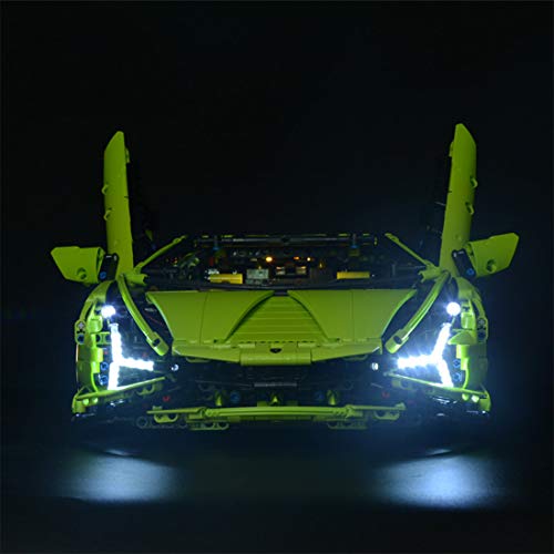 HYZM Kit de Luces para Lego Lamborghini Sián FKP 37 Modelo, Kit de Iluminación Led Light Kit Compatible con Lego Technic 42115 ( Juego de Legos no Incluido )